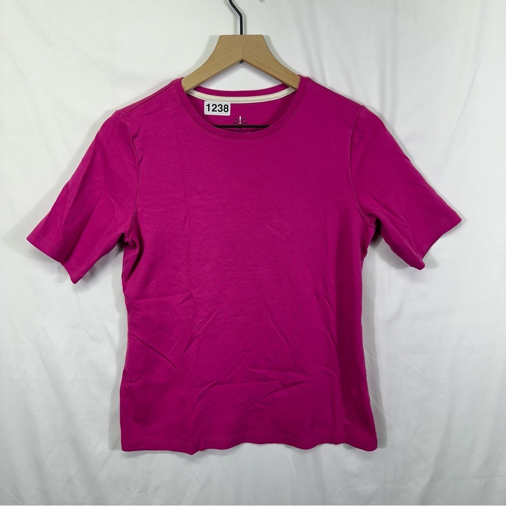 Isaac Mizrahi Live Essentials Pink Scoop Neck Short Sleeve Top Size S